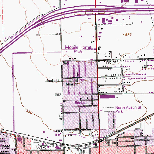 Topographic Map of Bautista Emmanuel Mission, TX