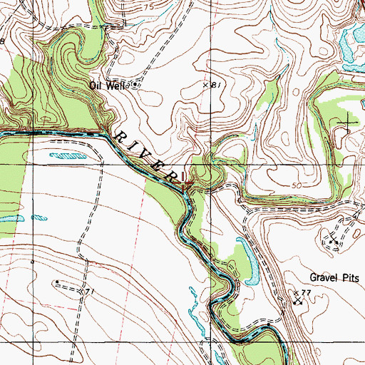 Topographic Map of Bayou Creek, TX