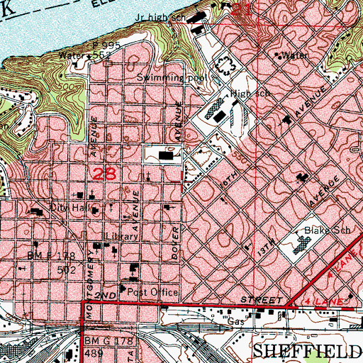 Topographic Map of Saint Josephs Church (historical), AL