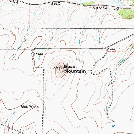 Topographic Map of Bead Mountain, TX