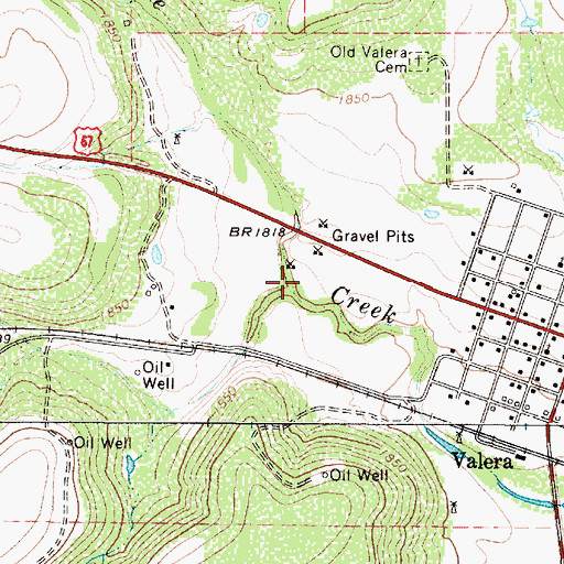 Topographic Map of Bead Mountain Creek, TX
