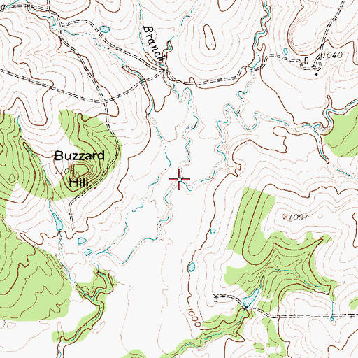 Topographic Map of Beal Branch, TX