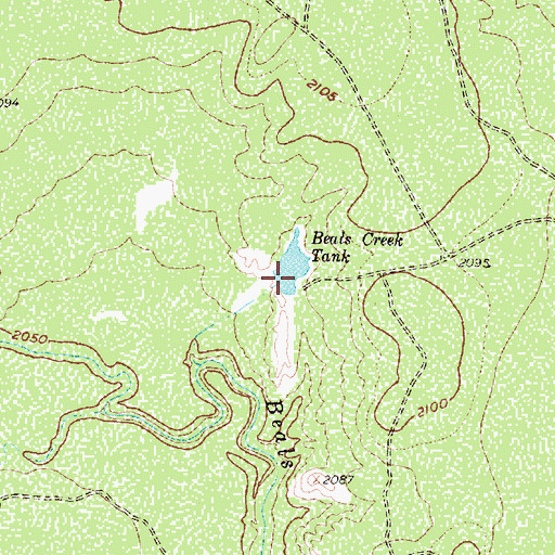 Topographic Map of Beals Creek Tank, TX