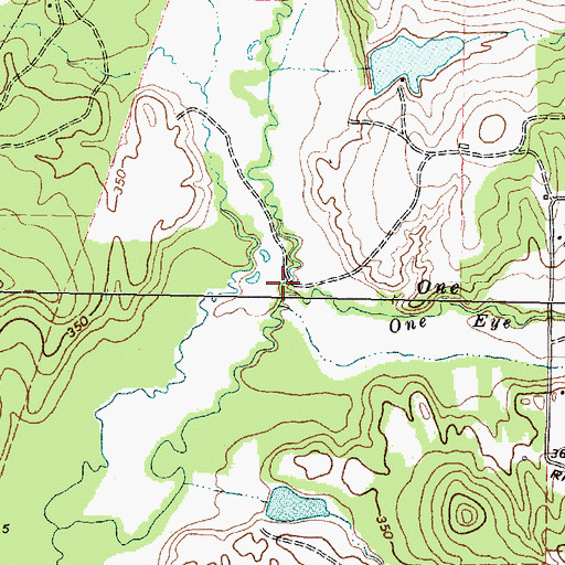 Topographic Map of Beans Creek, TX