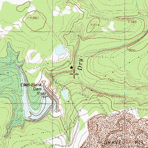 Topographic Map of Bear Creek, TX