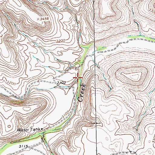 Topographic Map of Bear Creek, TX