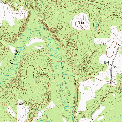 Topographic Map of Bear Creek, TX