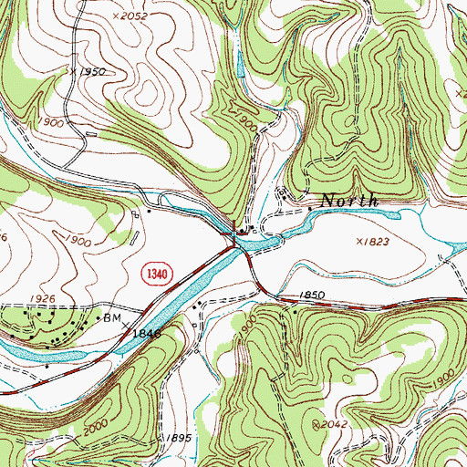 Topographic Map of Bear Creek, TX