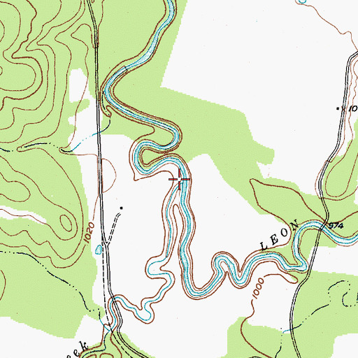 Topographic Map of Bear Creek, TX