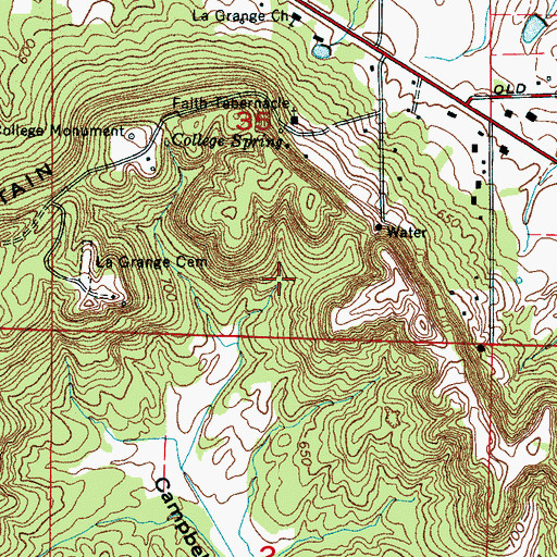 Topographic Map of Sand Spring, AL