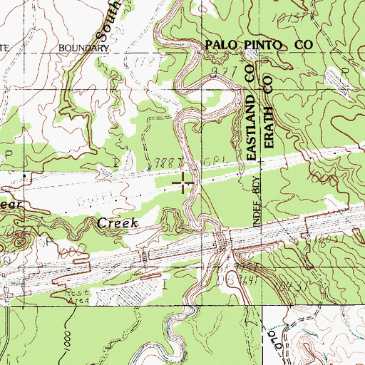 Topographic Map of Bear Creek, TX