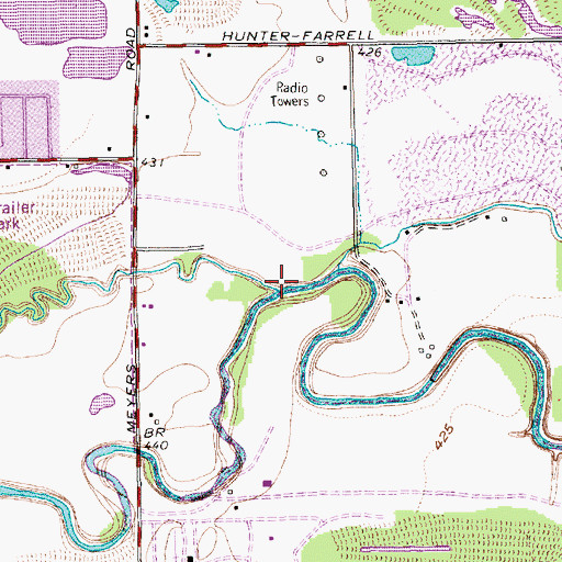 Topographic Map of Bear Creek, TX