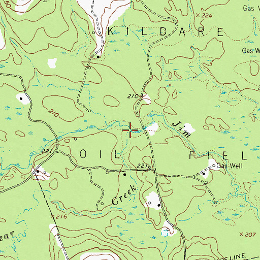 Topographic Map of Bear Creek, TX