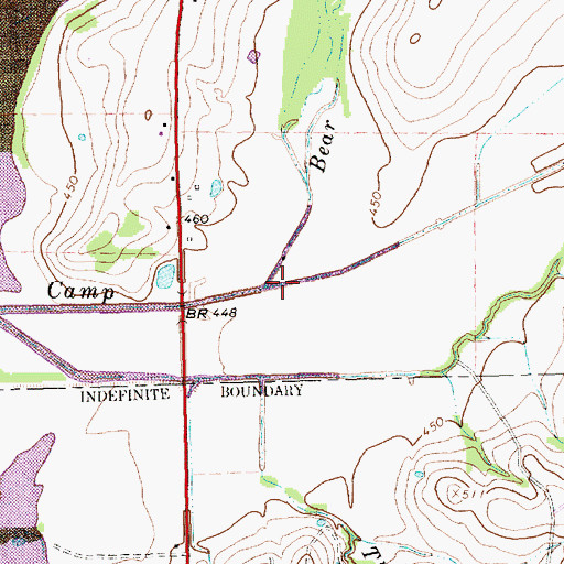 Topographic Map of Bear Creek, TX