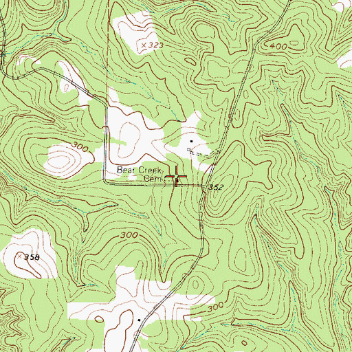 Topographic Map of Bear Creek Cemetery, TX