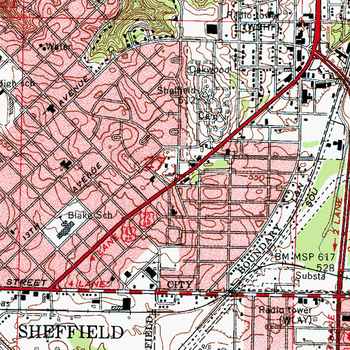 Topographic Map of Seventh Day Adventist Church, AL