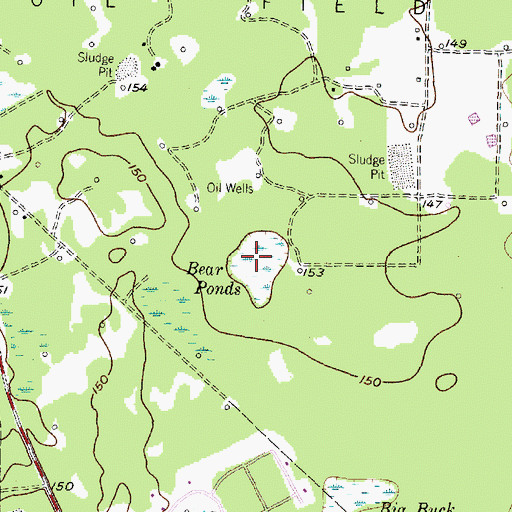 Topographic Map of Bear Ponds, TX