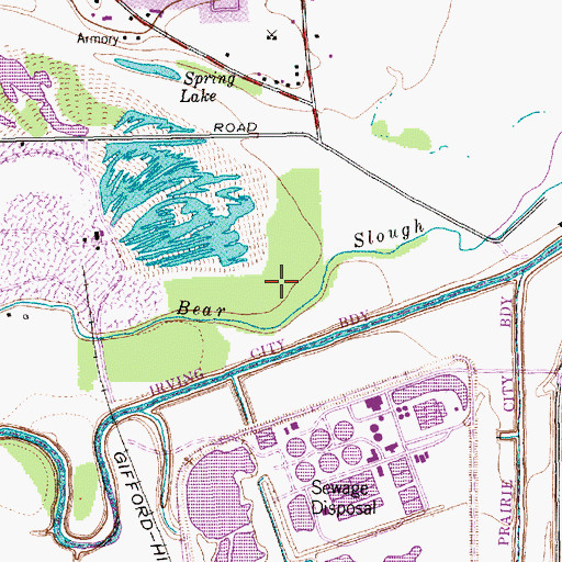 Topographic Map of Bear Slough, TX