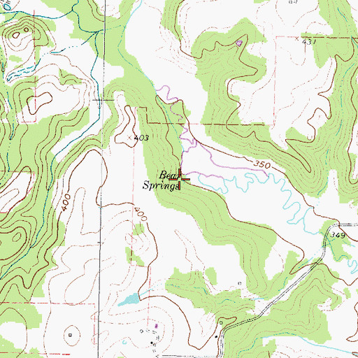 Topographic Map of Bear Springs, TX