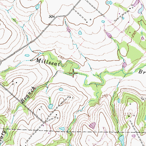 Topographic Map of Beaty Branch, TX