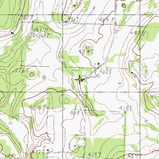 Topographic Map of Beck Chapel, TX