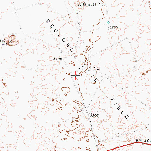 Topographic Map of Bedford Oil Field, TX