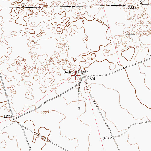 Topographic Map of Bedford Ranch, TX