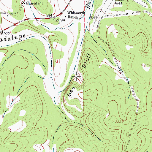 Topographic Map of Bee Bluff, TX