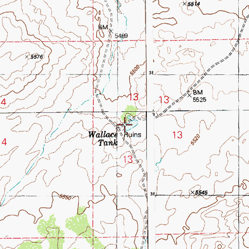 Topographic Map of Wallace Tank, AZ
