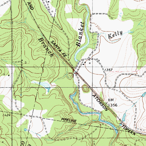 Topographic Map of Bee Branch, TX