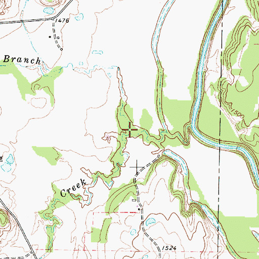 Topographic Map of Bee Branch, TX