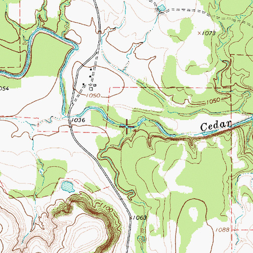 Topographic Map of Bee Branch, TX