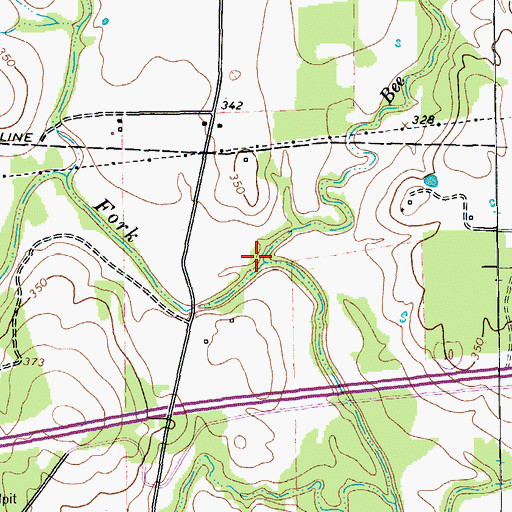 Topographic Map of Bee Branch, TX