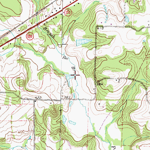 Topographic Map of Bee Branch, TX