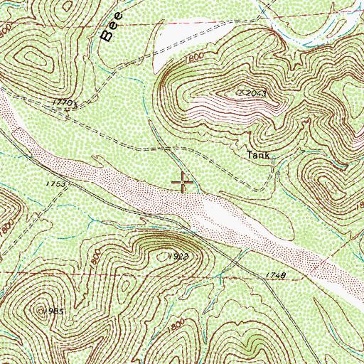 Topographic Map of Bee Canyon, TX