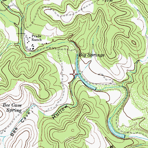 Topographic Map of Bee Cave Hollow, TX