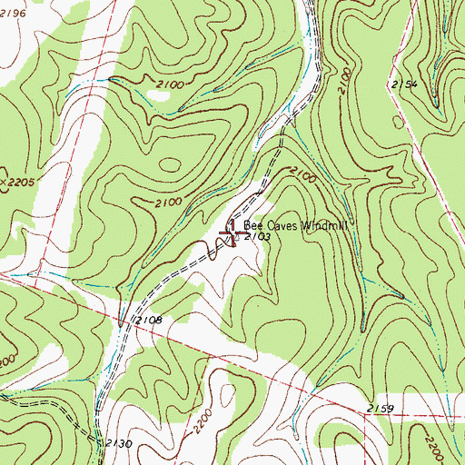 Topographic Map of Bee Cave Windmill, TX