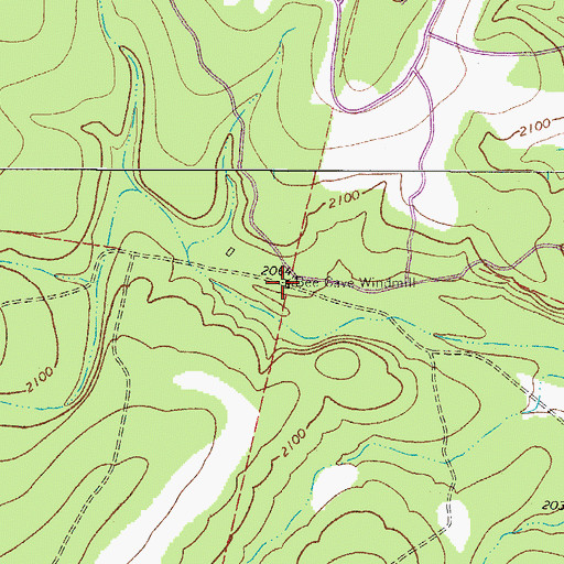 Topographic Map of Bee Cave Windmill, TX