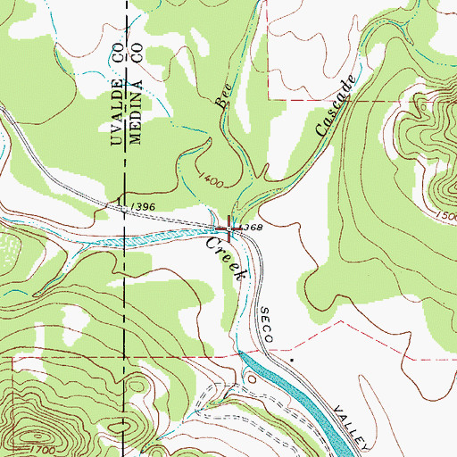 Topographic Map of Bee Creek, TX
