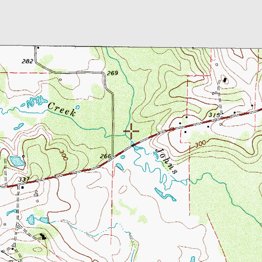 Topographic Map of Bee Creek, TX