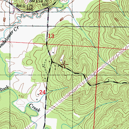 Topographic Map of Smyrna Methodist Church (historical), AL