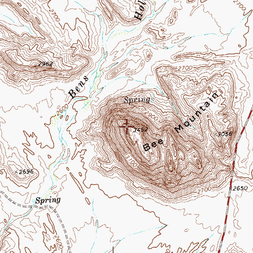 Topographic Map of Bee Mountain, TX