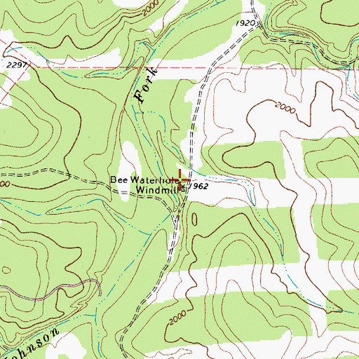 Topographic Map of Bee Waterhole Windmill, TX