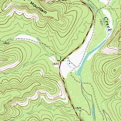 Topographic Map of Beef Hollow, TX