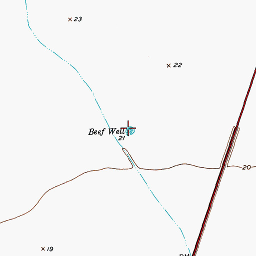 Topographic Map of Beef Well, TX