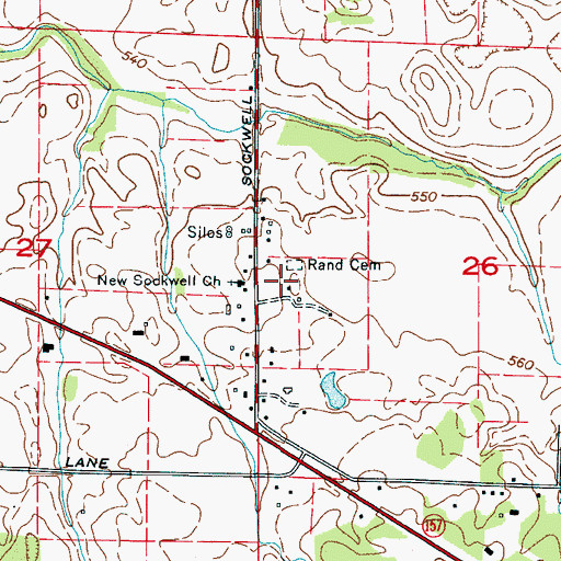 Topographic Map of Sockwell School (historical), AL