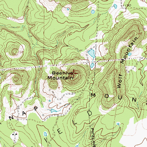 Topographic Map of Beehive Mountain, TX