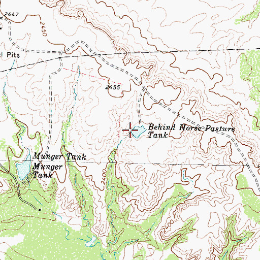 Topographic Map of Behind Horse Pasture Tank, TX