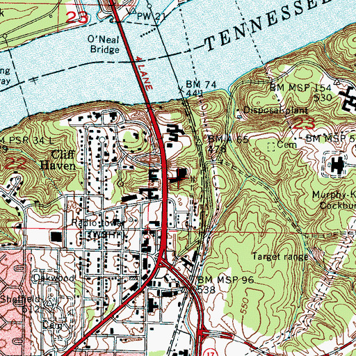 Topographic Map of South Florence, AL