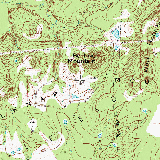 Topographic Map of Belknap Mountains, TX